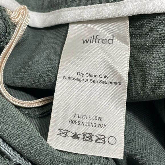 Aritzia Wilfred Feuille High Waisted Tie Front Pants Green Size 2 - Picture 8 of 10